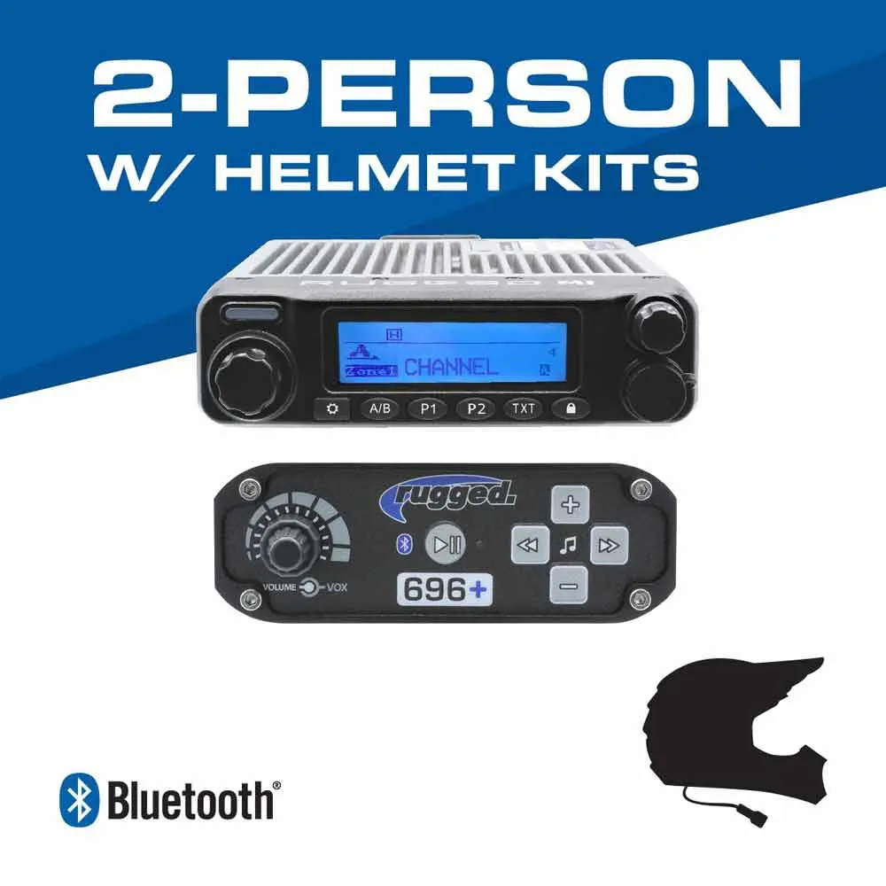 2-Person - 696 Complete Communication System - with Helmet Kits