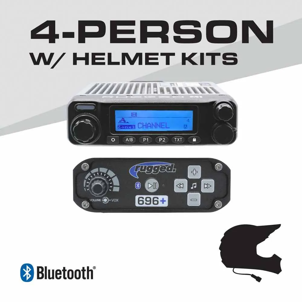 4-Person - 696 Complete Communication System - with Helmet Kits